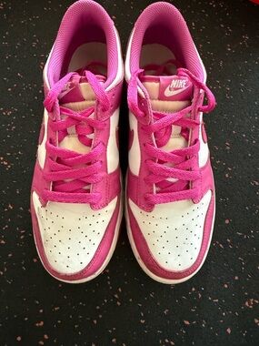 Nike DUNK Hot Pink and White Low-Top Sneakers